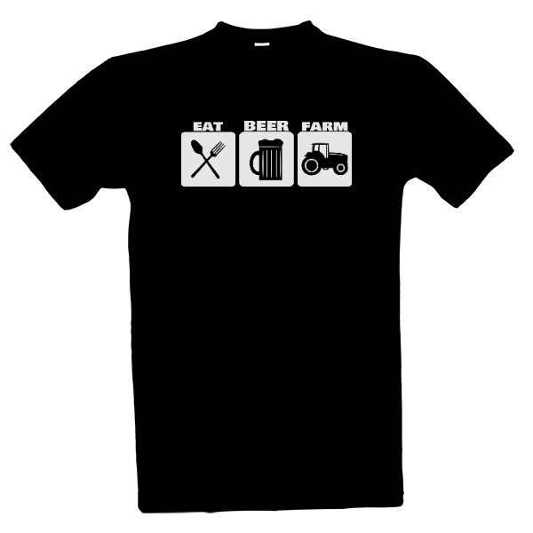 Tričko s potiskem EAT BEER FARM
