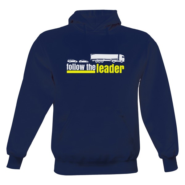 Pánská mikina s kapucí s potiskem Follow the leader - kamioňák