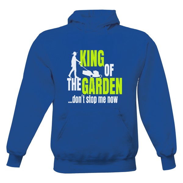 Pánská mikina s kapucí s potiskem King of the garden - sekačka