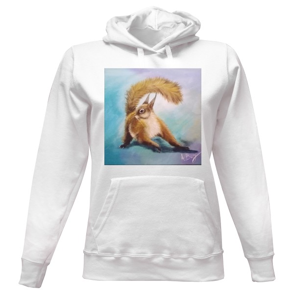 Dámská mikina s kapucí s potiskem Mikina s veverkou