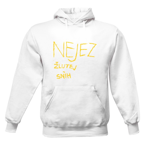 Pánská mikina s kapucí s potiskem Nejez žlutej sníh