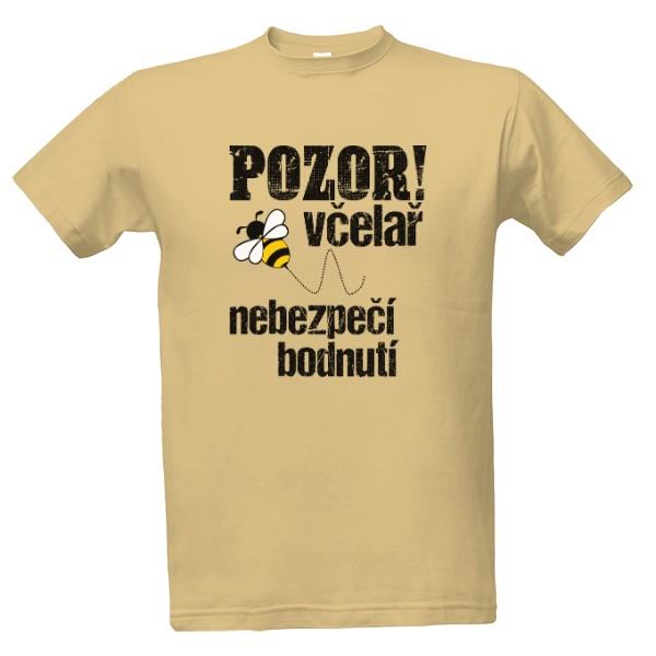 Tričko s potiskem Včelař, nebezpečí bodnutí